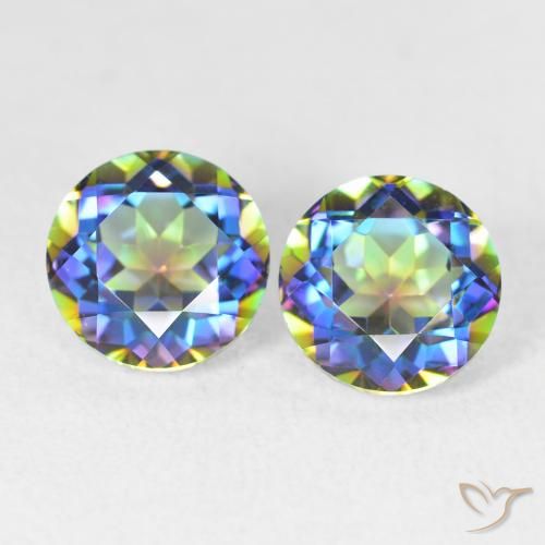 3.99ctw Natural Multicolor Mystic Quartz, Round, VVS