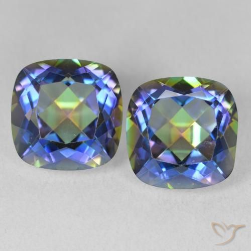 8.30ctw Natural Multicolor Mystic Quartz, Cushion, VVS