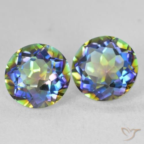 3.74 ctw Multicolor Mystic Quartz Stones, Natural Mystic Quartz in Round Facet Shape for Sale