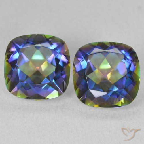 4.14ctw Natural Multicolor Mystic Quartz, Cushion, VVS