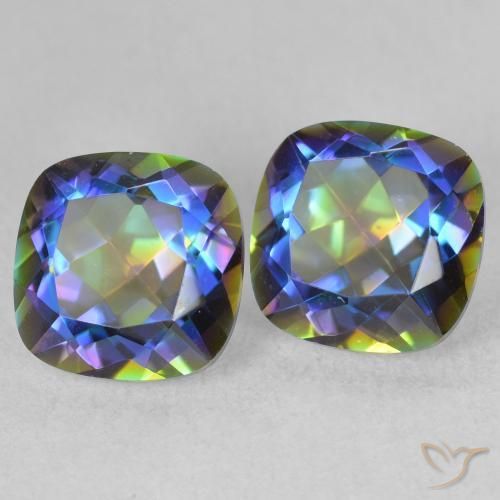 4.14 ctw Multicolor Mystic Quartz Stones, Natural Mystic Quartz in Cushion-Cut Shape for Sale