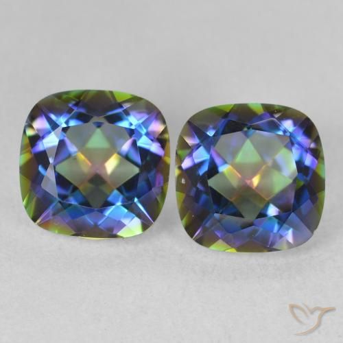 4.13ctw Natural Multicolor Mystic Quartz, Cushion, VVS