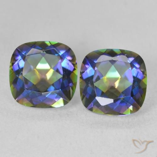 4.03ctw Natural Multicolor Mystic Quartz, Cushion, VVS