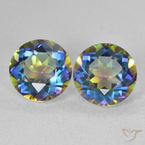 3.88ctw Natural Multicolor Mystic Quartz, Round, VVS