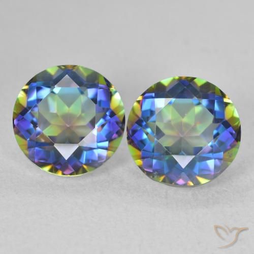 3.94ctw Natural Multicolor Mystic Quartz, Round, VVS