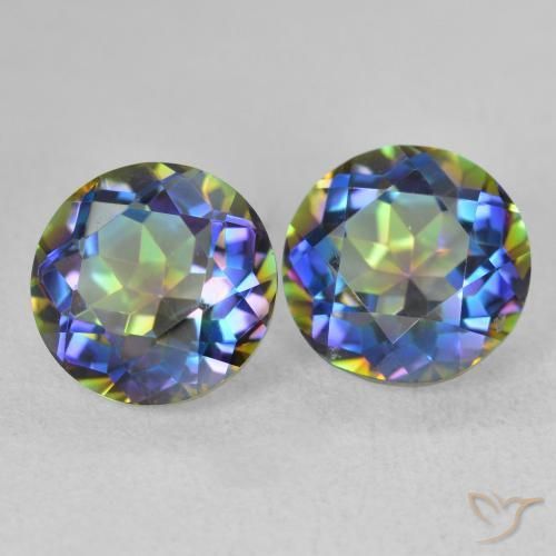 3.94 ctw Multicolor Mystic Quartz Stones, Natural Mystic Quartz in Round Facet Shape for Sale