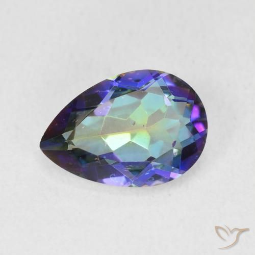 1.66ct Natural Multicolor Mystic Quartz, Pear Shape, VS