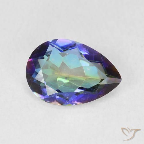 1.66 ct Multicolor Mystic Quartz Stone, Natural Mystic Quartz in Pear Facet Shape for Sale