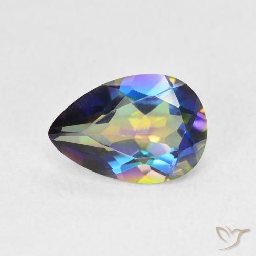 1.82ct Natural Multicolor Mystic Quartz, Pear Shape, VS