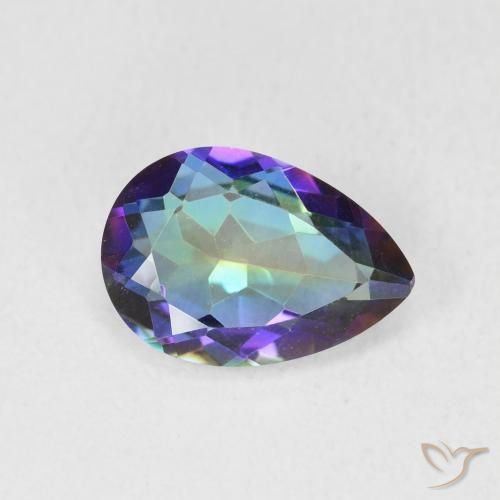 1.82 ct Multicolor Mystic Quartz Stone, Natural Mystic Quartz in Pear Facet Shape for Sale
