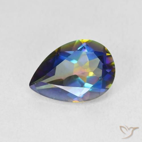 1.75ct Natural Multicolor Mystic Quartz, Pear Shape, VVS