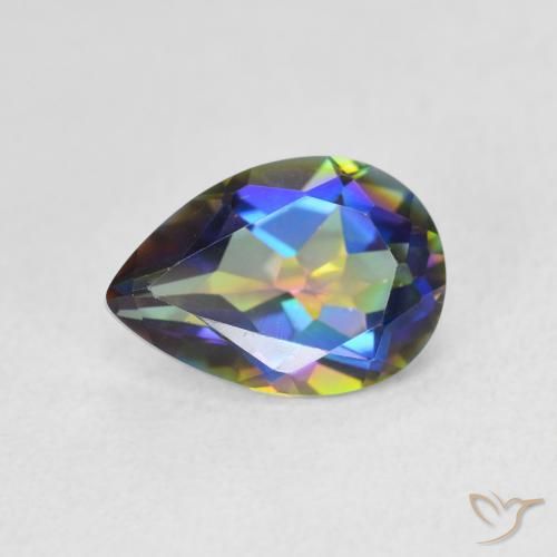 1.78ct Natural Multicolor Mystic Quartz, Pear Shape, VVS