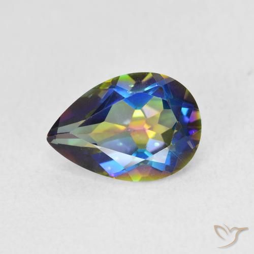 1.84ct Natural Multicolor Mystic Quartz, Pear Shape, VVS
