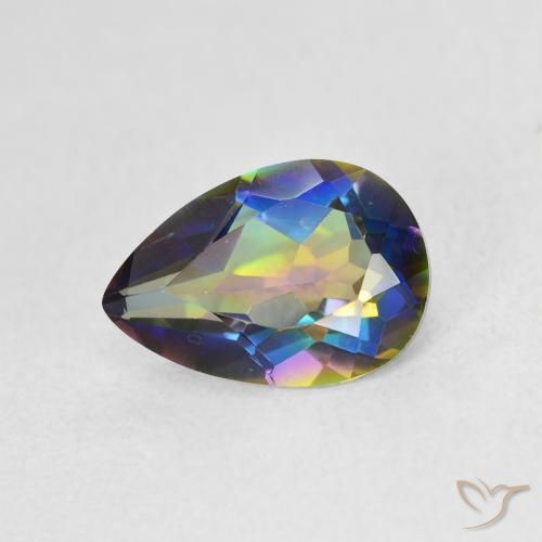 1.74ct Natural Multicolor Mystic Quartz, Pear Shape, VVS