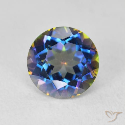 2.00ct Natural Multicolor Mystic Quartz, Round, VVS