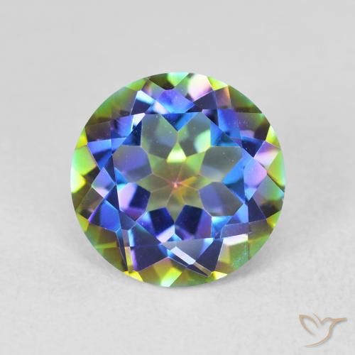 3.47ct Natural Multicolor Mystic Quartz, Round, VVS