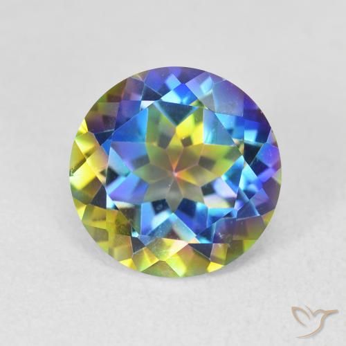 3.55ct Natural Multicolor Mystic Quartz, Round, VVS
