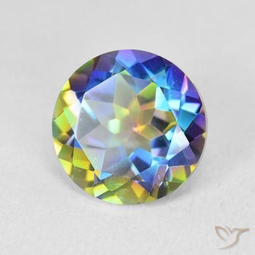 3.55 ct Multicolor Mystic Quartz Stone, Natural Mystic Quartz in Round Facet Shape for Sale