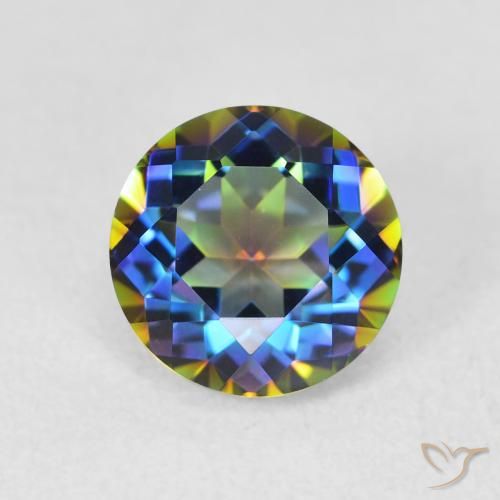 2.08ct Natural Multicolor Mystic Quartz, Round, VVS