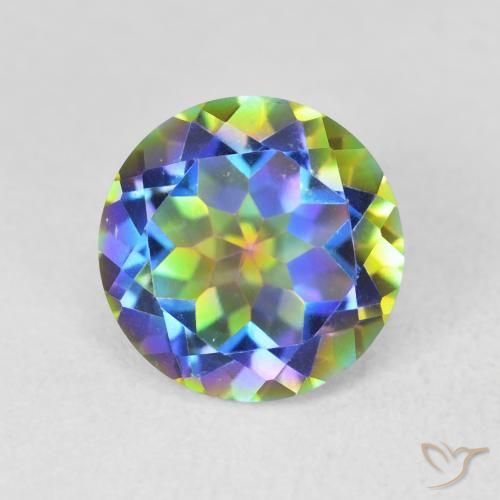 3.43ct Natural Multicolor Mystic Quartz, Round, VVS