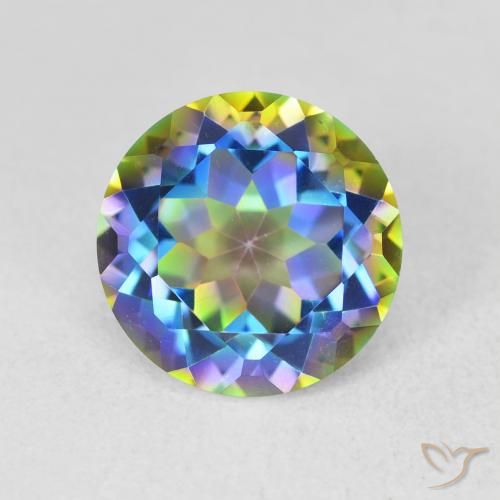 3.59ct Natural Multicolor Mystic Quartz, Round, VVS