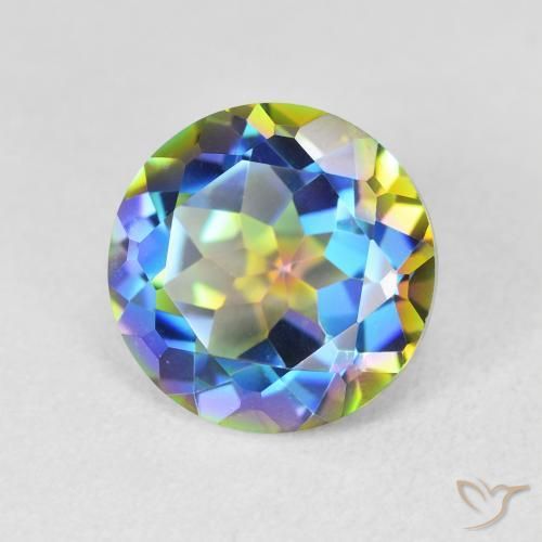 3.59 ct Multicolor Mystic Quartz Stone, Natural Mystic Quartz in Round Facet Shape for Sale