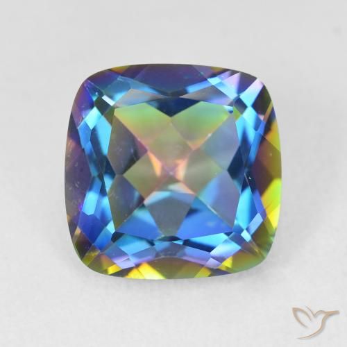 6.80ct Natural Multicolor Mystic Quartz, Cushion, VVS