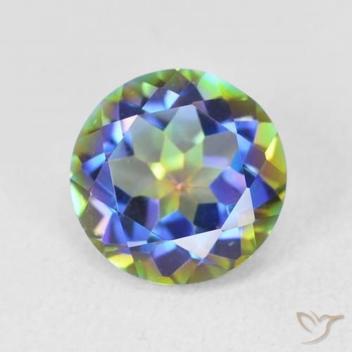 3.51 ct Multicolor Mystic Quartz Stone, Natural Mystic Quartz in Round Facet Shape for Sale