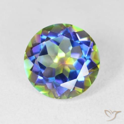 3.62 ct Multicolor Mystic Quartz Stone, Natural Mystic Quartz in Round Facet Shape for Sale