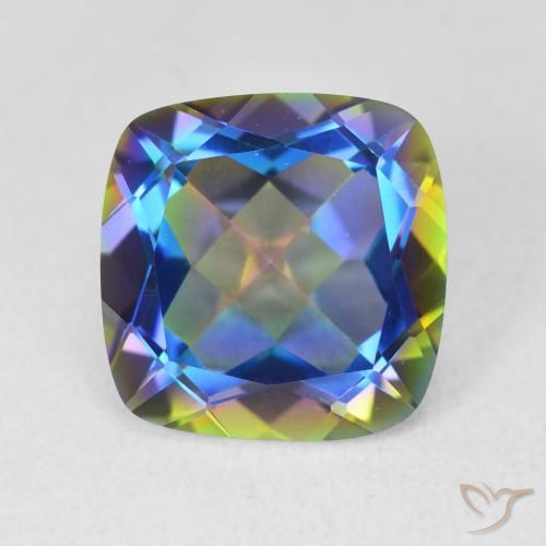 6.64ct Natural Multicolor Mystic Quartz, Cushion, VVS