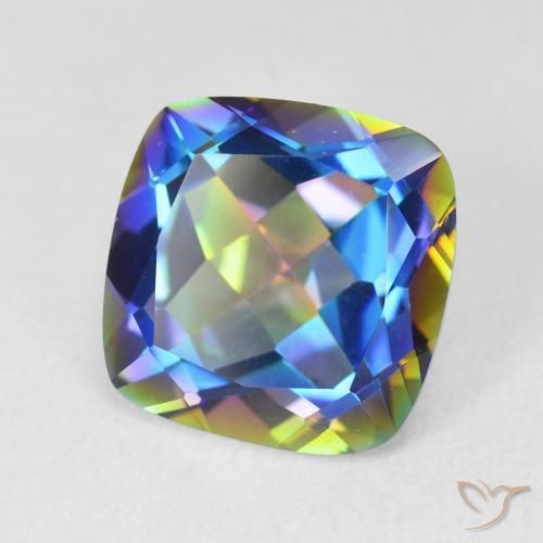 6.64 ct Multicolor Mystic Quartz Stone, Natural Mystic Quartz in Cushion-Cut Shape for Sale