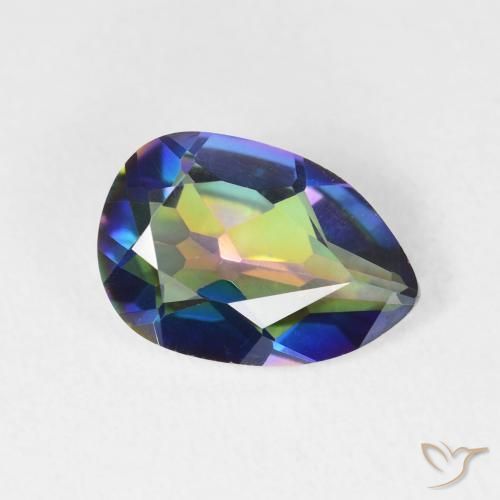 2.33 ct Multicolor Mystic Quartz Stone, Natural Mystic Quartz in Pear Facet Shape for Sale