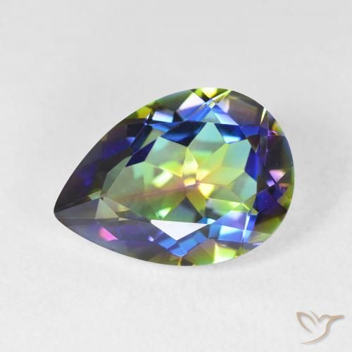 4.99ct Natural Multicolor Mystic Quartz, Pear Shape, VVS