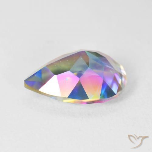 Mystic Quartz Gemstone in 14 x 10 mm (calibrated) Size for Sale, Mystic Quartz Stone in Multicolor Color
