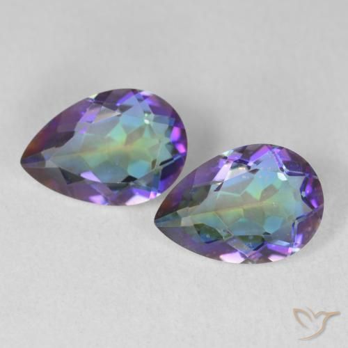 3.44ctw Natural Multicolor Mystic Quartz, Pear Shape, VVS-VS