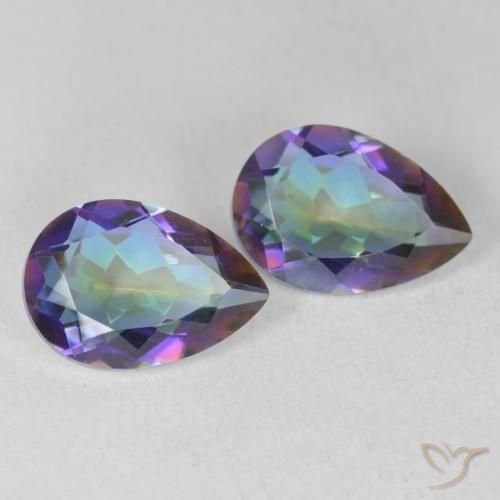 3.40ctw Natural Multicolor Mystic Quartz, Pear Shape, VVS-VS