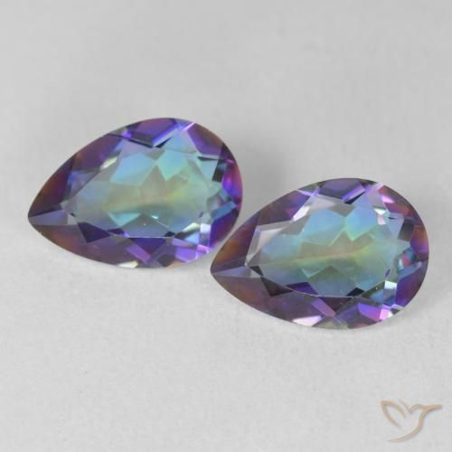 3.40 ctw Multicolor Mystic Quartz Stones, Natural Mystic Quartz in Pear Facet Shape for Sale