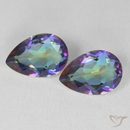 3.48 ctw Multicolor Mystic Quartz Gemstones, Mystic Quartz Gems in Pear Facet Shape for Sale.