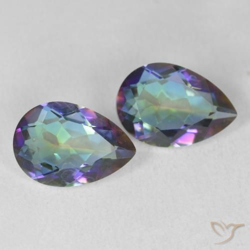 3.48 ctw Multicolor Mystic Quartz Stones, Natural Mystic Quartz in Pear Facet Shape for Sale