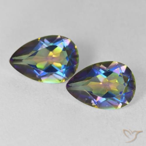 3.65ctw Natural Multicolor Mystic Quartz, Pear Shape, VVS-VS