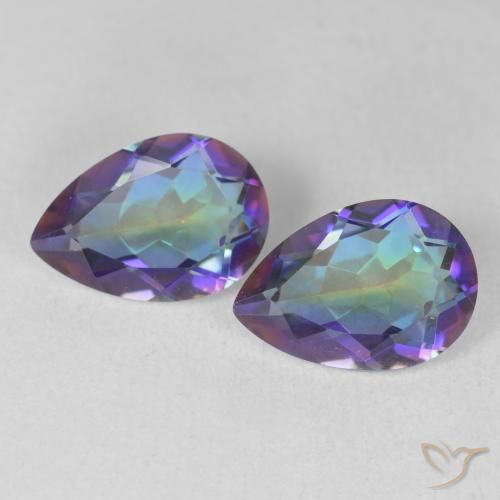 3.41ctw Natural Multicolor Mystic Quartz, Pear Shape, VVS-VS