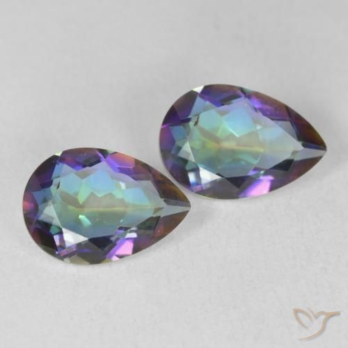 3.41 ctw Multicolor Mystic Quartz Stones, Natural Mystic Quartz in Pear Facet Shape for Sale