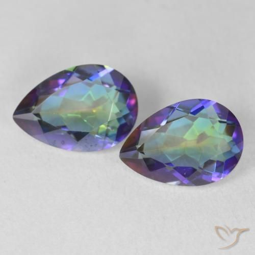 3.68ctw Natural Multicolor Mystic Quartz, Pear Shape, VVS-VS