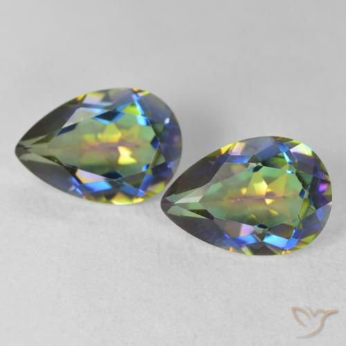 3.87ctw Natural Multicolor Mystic Quartz, Pear Shape, VVS-VS
