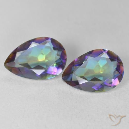 3.16ctw Natural Multicolor Mystic Quartz, Pear Shape, VVS-VS