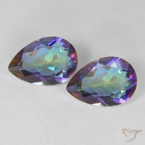 3.40ctw Natural Multicolor Mystic Quartz, Pear Shape, VVS-VS