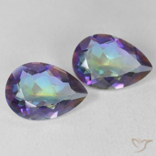 3.32 ctw Multicolor Mystic Quartz Stones, Natural Mystic Quartz in Pear Facet Shape for Sale