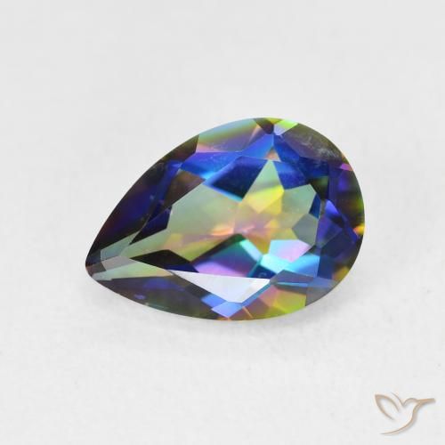1.87ct Natural Multicolor Mystic Quartz, Pear Shape, VVS