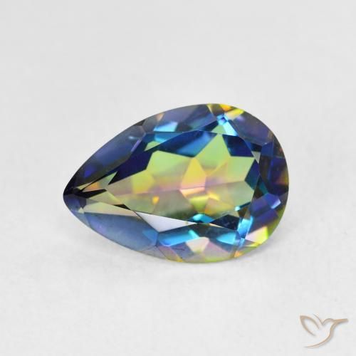 1.82ct Natural Multicolor Mystic Quartz, Pear Shape, VVS