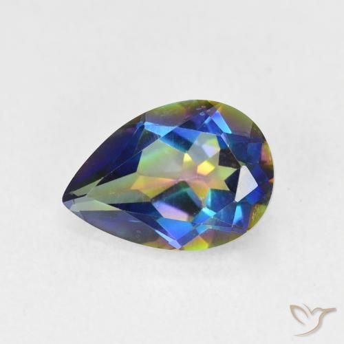 1.83ct Natural Multicolor Mystic Quartz, Pear Shape, VVS-VS